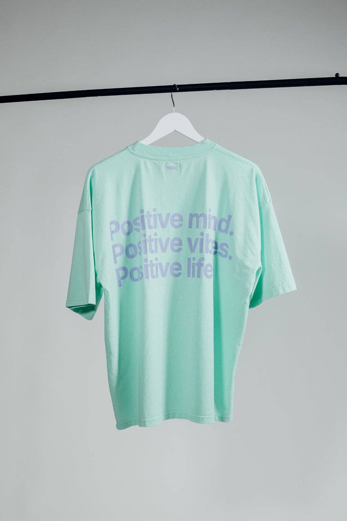 T-shirt oversize Positive Mind verde menta