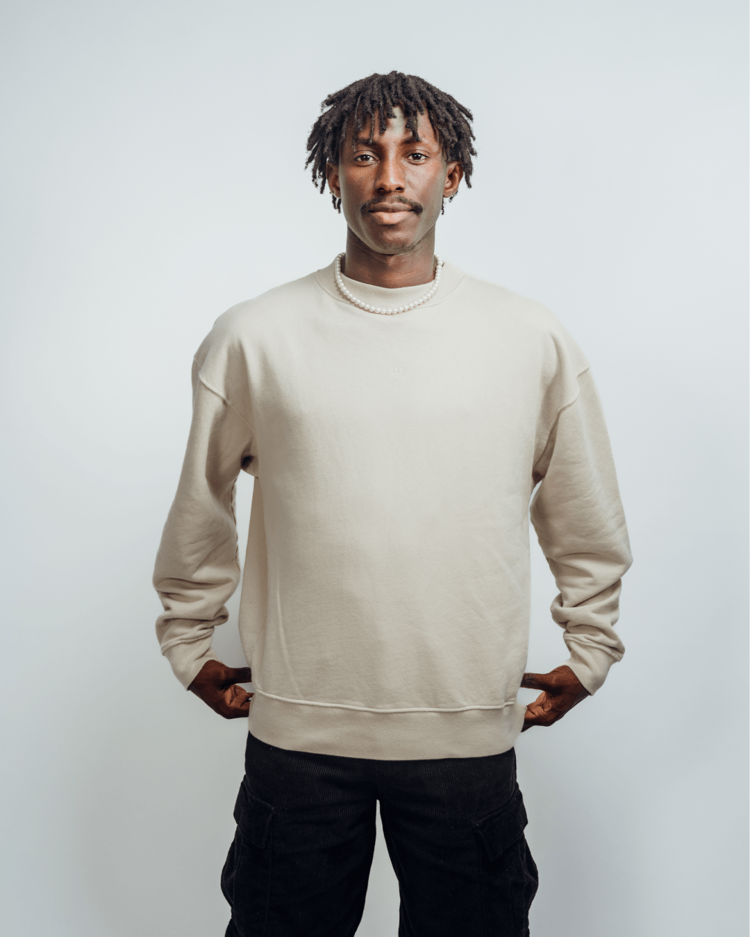 Felpa oversize Positive Mind beige