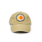 Cappellino in cotone biologico color sabbia con patch ricamata