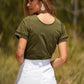 T-shirt in cotone con nastro ricamato