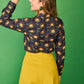 Camicia slim floreale con fiori gialli