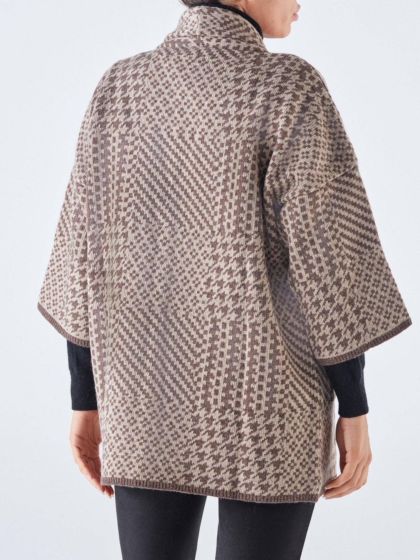 Giacca cardigan in maglia jacquard con tasche