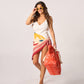 Shopper in cotone biologico con stampa bandana arancione