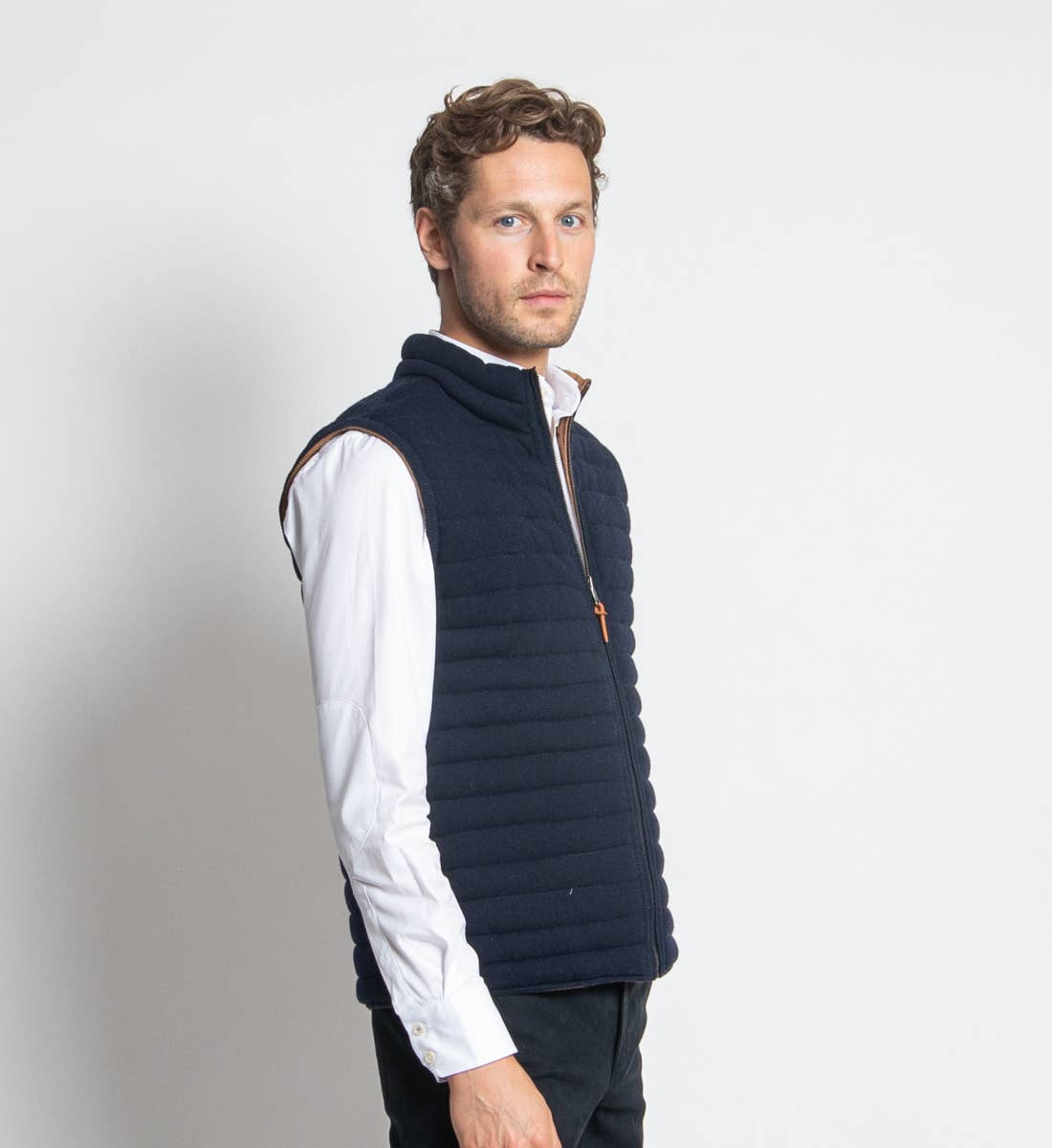 Gilet imbottito reversibile Navy/Camel Brunch