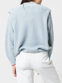 Maglione in maglia con trecce e spalle strutturate