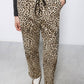 Pantaloni animalier con vita elasticizzata e coulisse