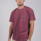 T-shirt Garza tinta a pigmento Rosso Garnacha