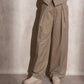 Pantaloni a palazzo con pinces in viscosa e cotone