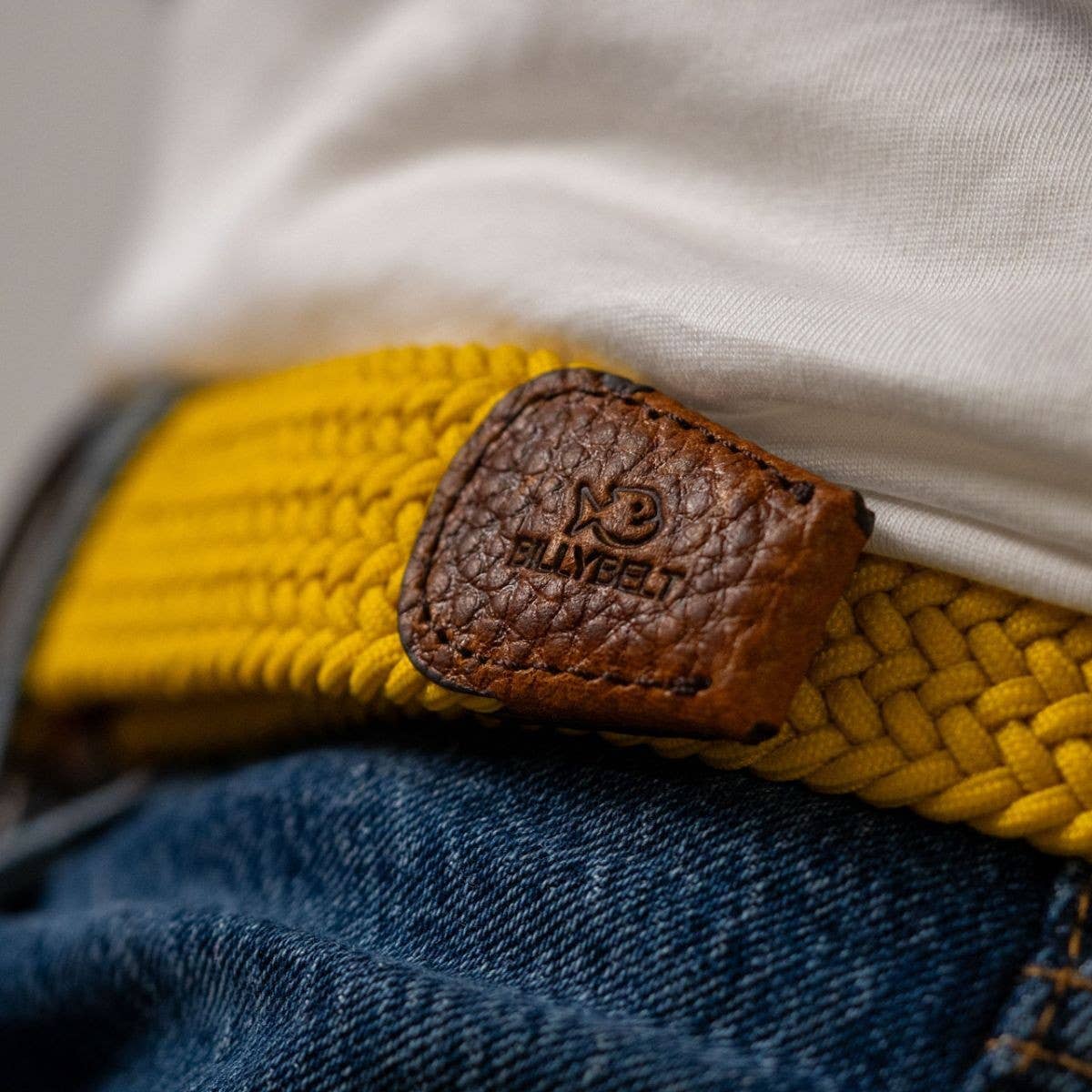 Cintura elastica intrecciata giallo imperiale