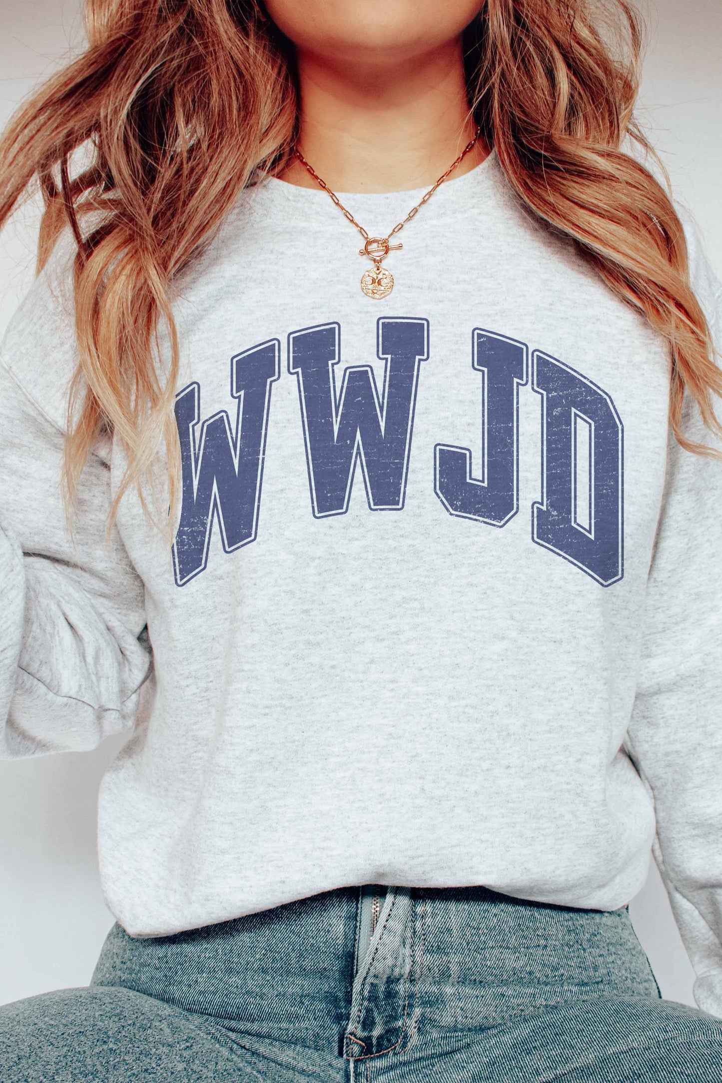 Felpa girocollo grafica WWJD