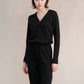 Tuta in misto cashmere con scollo a V