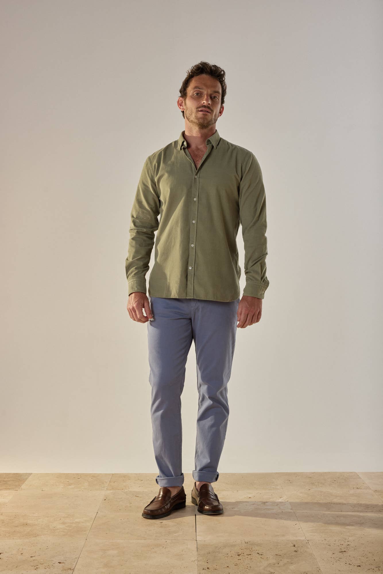 Pantaloni chino slim Arturo blu chiaro