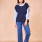 Gilet in maglia Majorelle oversize con lacci laterali