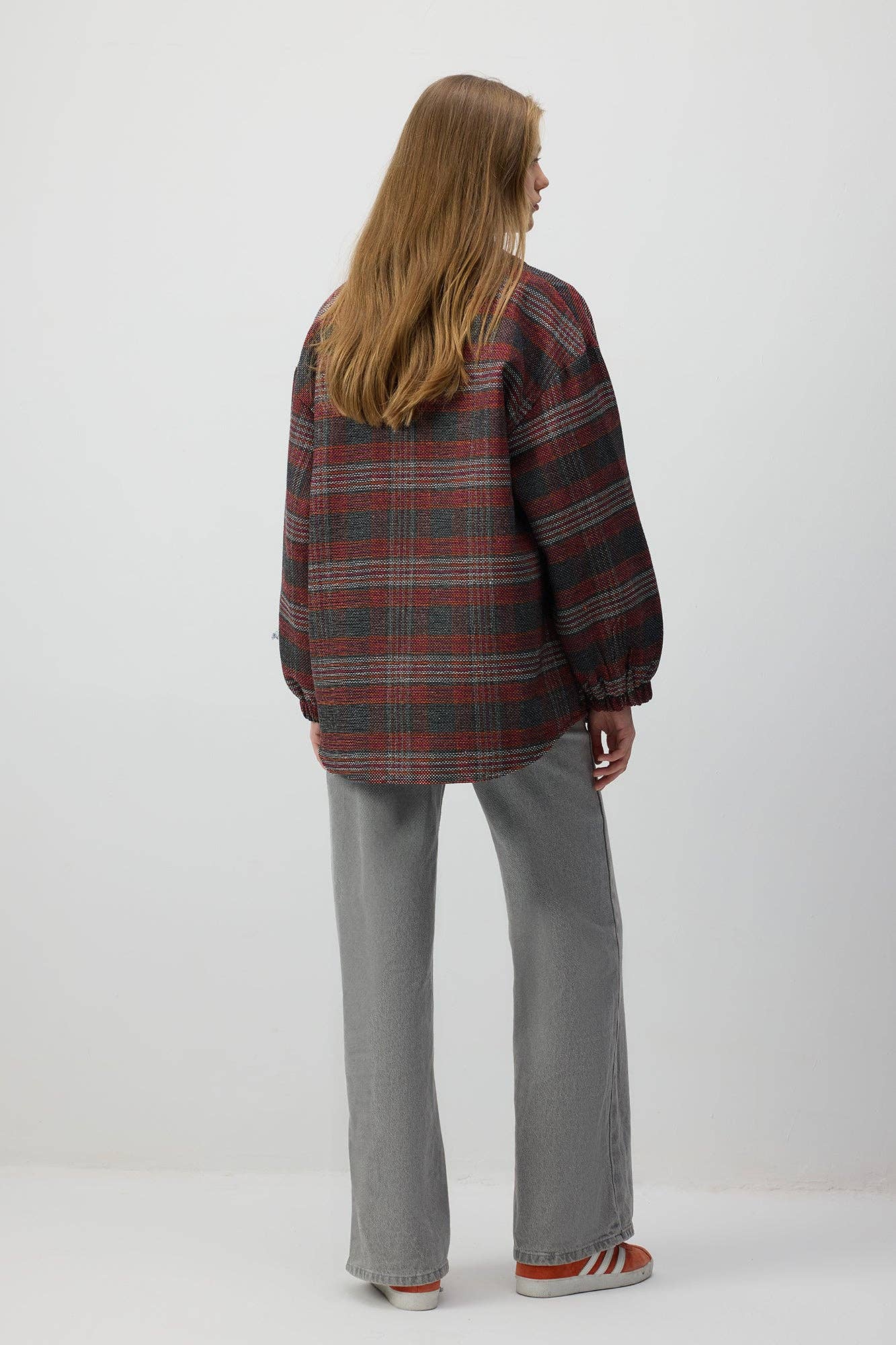 Giacca bomber con colletto a camicia a quadri