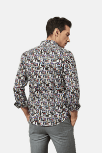 Camicia slim fit elasticizzata con stampa geometrica Skyview