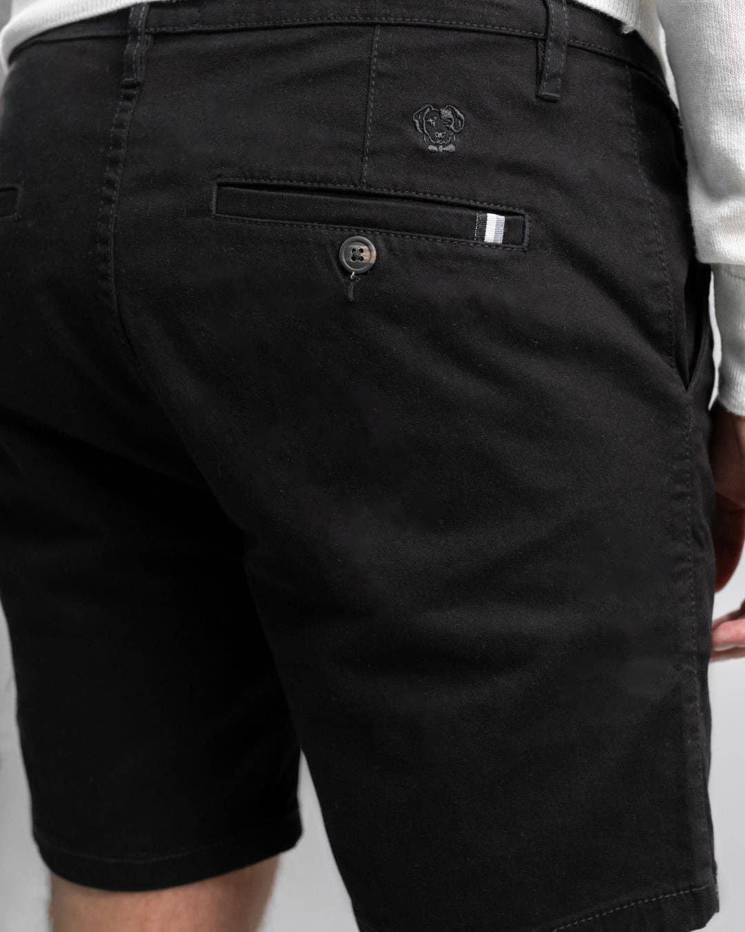 Pantaloncini elasticizzati neri in cotone