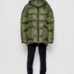 Piumino oversize Iconica verde militare con cappuccio rimovibile