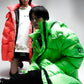 Gilet imbottito con logo e fodera fluo