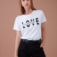 T-shirt bianca con stampa LOVE