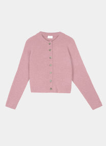 Cardigan Letiana rosa in maglia calda