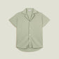 Camicia verde in cotone waffle