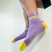 Calzini sportivi in cotone pettinato viola