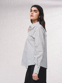 Blusa classica a righe in cotone