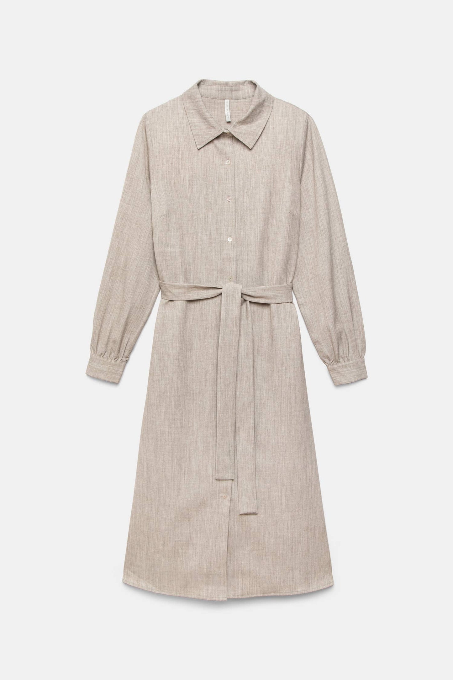 Abito camicia midi con cintura