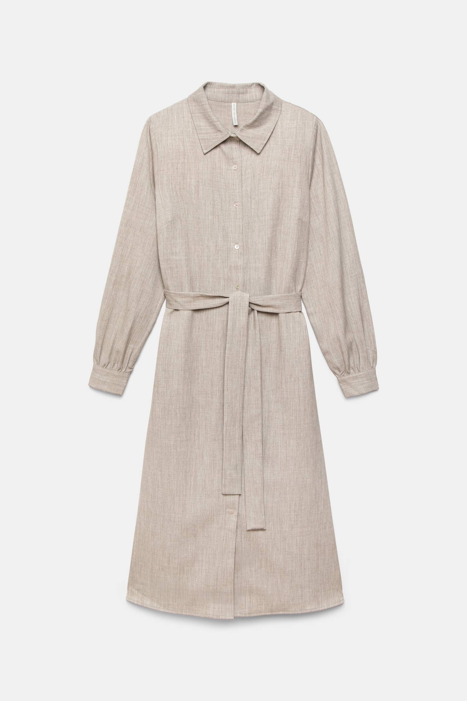 Abito camicia midi con cintura