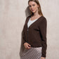 Cardigan in maglia con zip e scollo a V