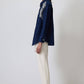 Camicia in denim blu scuro ricamata stile western