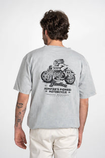 T-shirt Indian in cotone biologico con stampa moto
