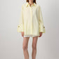 Camicia in popeline giallo burro con polsini oversize