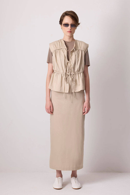 Gilet arricciato con coulisse