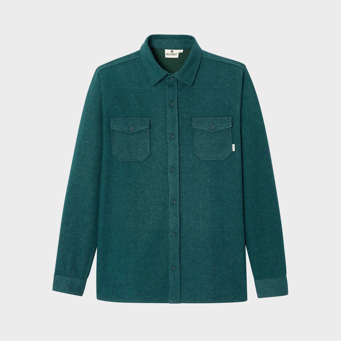 Sopracamicia in maglia antipiega verde scuro