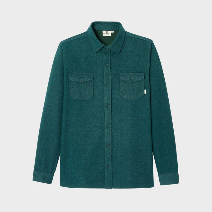 Sopracamicia in maglia antipiega verde scuro