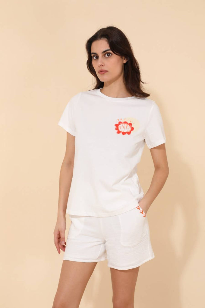 T-shirt Telus stampata in cotone