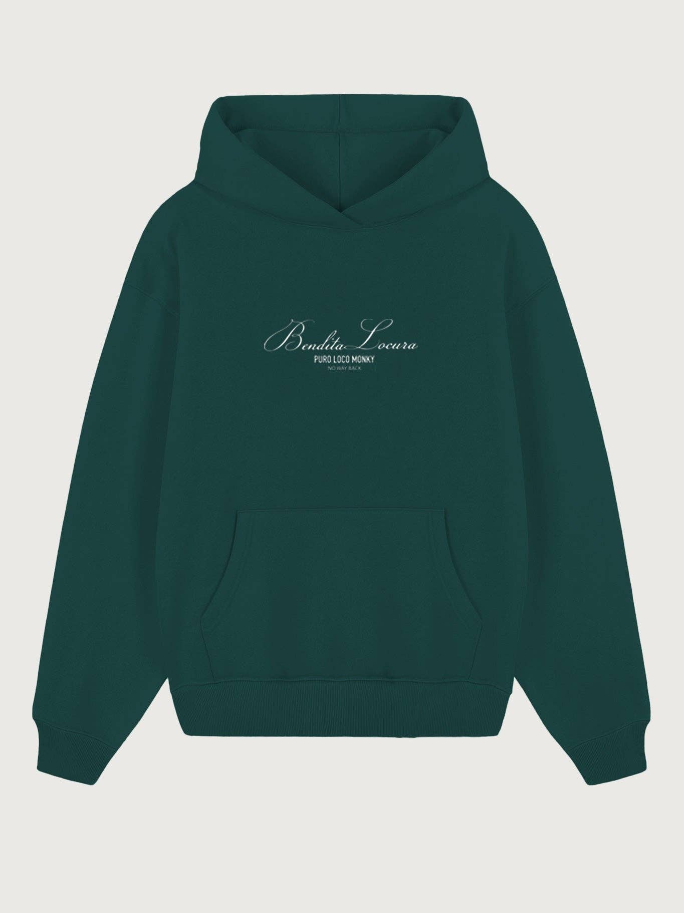 Felpa unisex con ricamo Loco Monky verde scuro