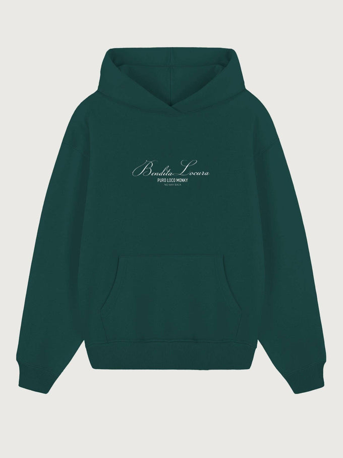 Felpa unisex con ricamo Loco Monky verde scuro