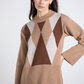 Maglione jacquard a rombi in maglia