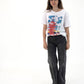 T-shirt grafica pagoda giapponese in cotone biologico