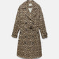 Trench doppiopetto animalier con cintura