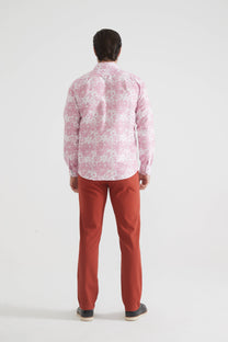 Camicia rosa floreale comfort fit