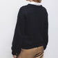 Maglione jacquard con maniche a palloncino