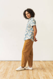 Camicia a maniche corte in cotone con stampa ikat