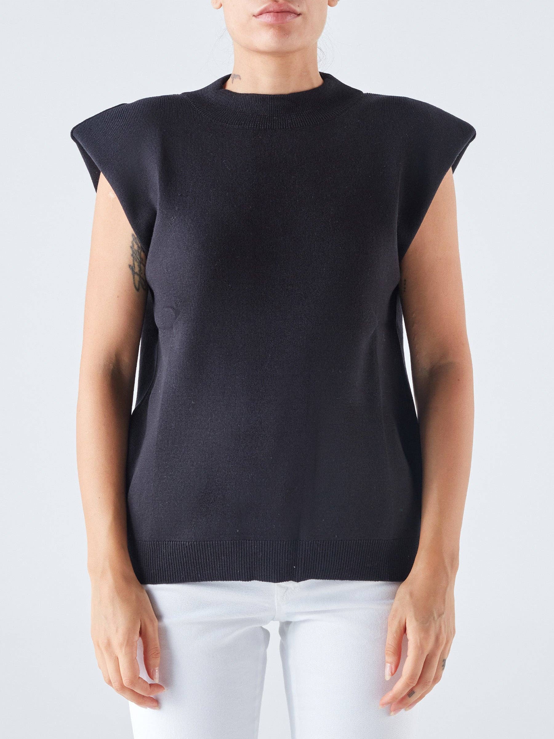 Canotta in maglia con spalle strutturate
