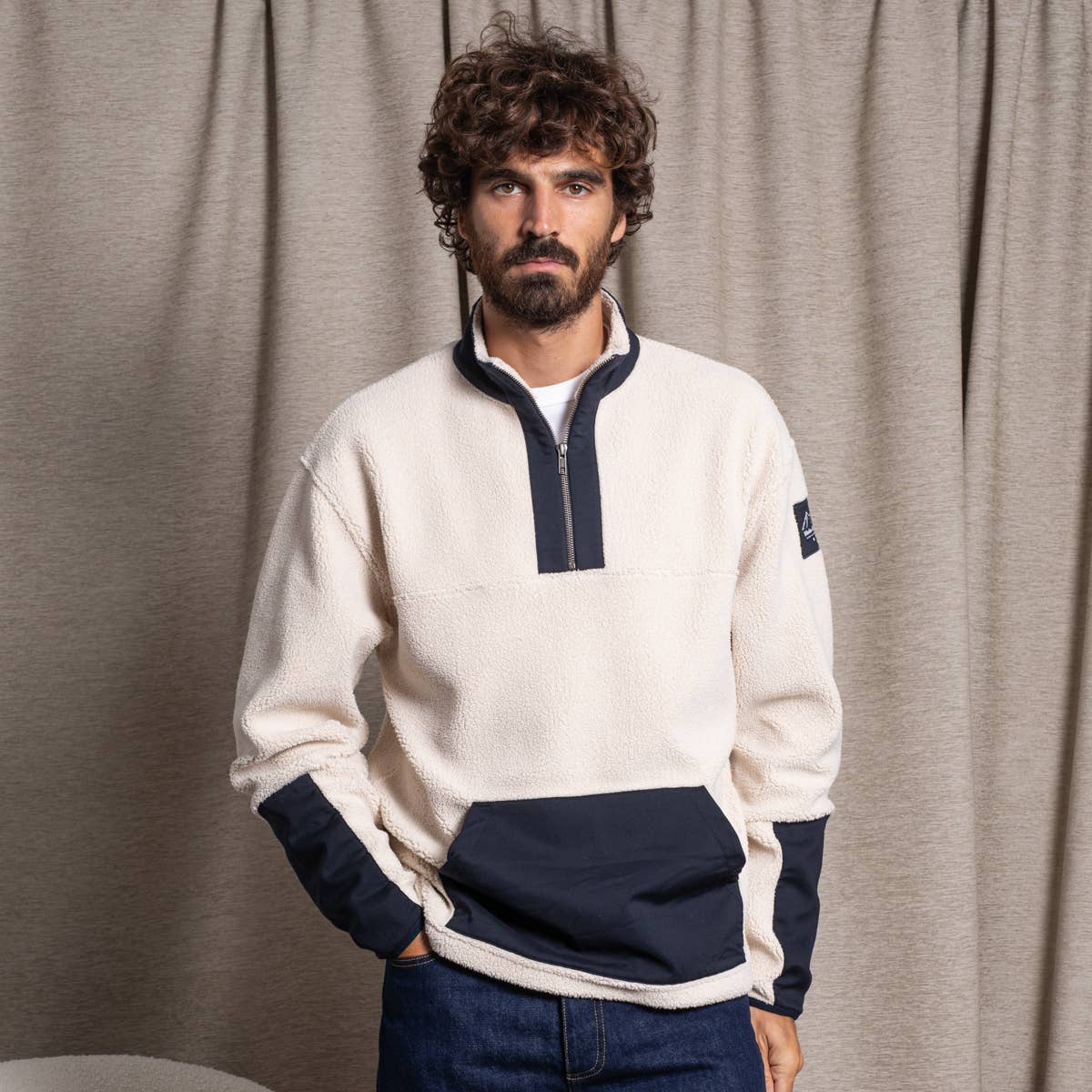 Felpa sherpa con zip Snowflake Milk