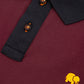 Polo color block in cotone biologico bordeaux