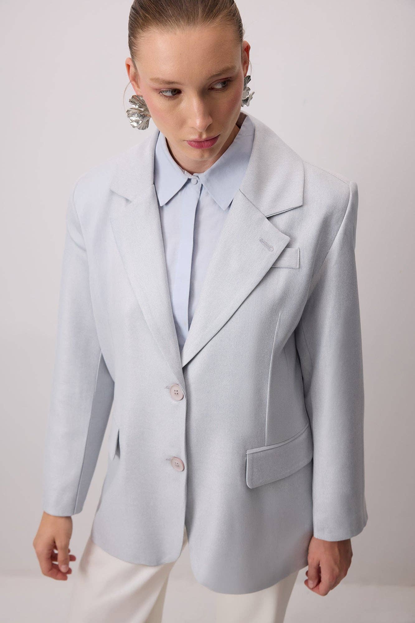 Blazer sartoriale grigio chiaro