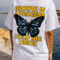 T-shirt bianca oversize Butterfly in cotone biologico